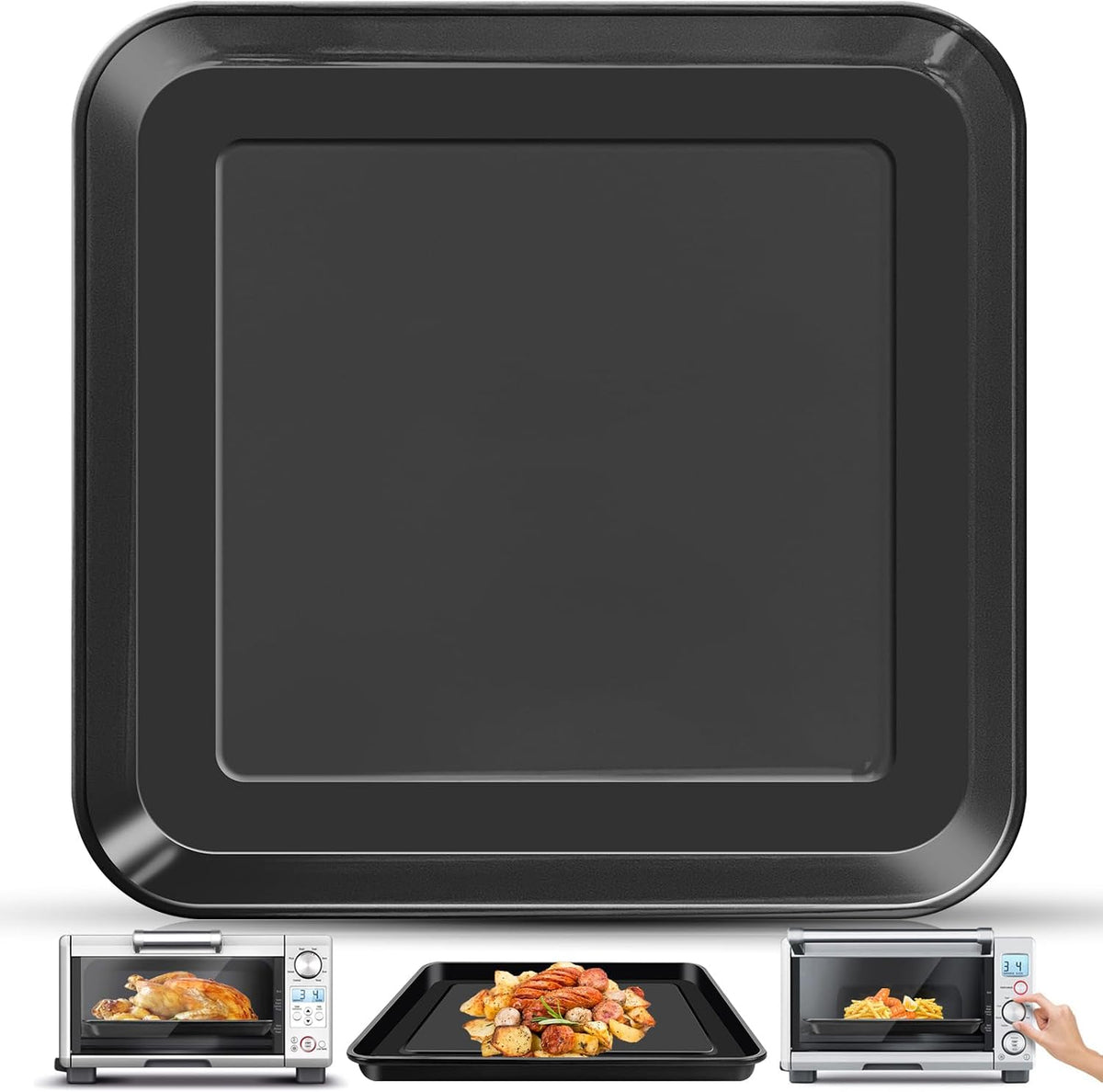 10" x 10" Baking Pan for Breville Compact Smart Ovenï¼ŒFood Grade Non-stick Toaster Replacement Parts Accessories Compatible with Breville Mini Smart Toaster Oven, Dishwasher Safe