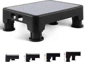 CHIKILLA Adjustable Step Stool for Seniors, 6-Leg Stability, Gray