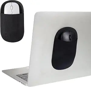 Universal Stick-On Mouse Pouch Stick-On Mouse Holder for Laptop for Wireless Mouses Reusable Adhesive Sleeve Adhesive Storage Pouch Compatible with Most Computers Tablets Mice for Computer Office Home