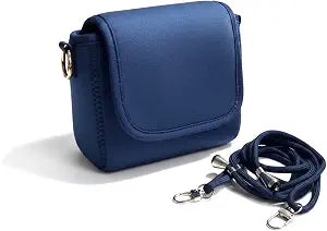 Compact Neoprene Bag for Shark ChillPill fan & all attachments - includes Shoulder Strap & Carabiner Clip - Designed in London (Navy)