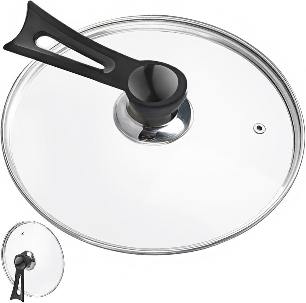 Glass Lids For Pots, Pans and Skillets, Available in Small and Large Lid 10.25, 11, 12, 12.5, 13.5 and 14 Inch,Replacement Tempered Clear Glass Lids with Steam Vent,Standable Pan Cover