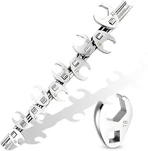 3/8" Drive Metric Crow foot Wrench Set 10-Piece 10-22mm, CR-V Steel Flare Nut Design, for Automotive & Plumbing Tight Spaces Access with Clip-On Organizer