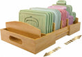 Lid Organizer for Cabinet - Bamboo Kitchen Storage for Plastic Lids, Adjustable Drawer Dividers, Food Container Organizer (Fits Cabinets & Drawers) (Large)