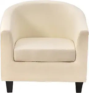 Club Chair Slipcover 2 Piece, Stretch Barrel Tub Chair Covers for Armchair, Soft Removable Chair Slipcovers Furniture Protector, Solid Armchair Chair Covers for Living Room
