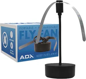Black USB-C Rechargeable Fly Fan For Tables FF-BK-01, Outdoor Dining Accessory and BBQ Essential, Lightweight with Adjustable Neck, Picnic Table Accessory and Patio Must-Have