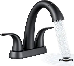 Ultimate Unicorn Pull Down Bathroom Sink Faucet, Matte Black Faucet 4 Inch