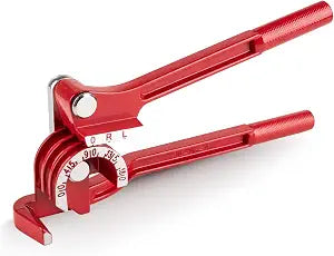 3 In 1 Tubing Bender, 0-180 Degrees Tube Bender Manual Pipe Bender Tool for 1/4 5/16 3/8 Inch Copper Aluminum Brass and Thin Steel Pipes(Red)