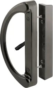 Prime-Line C 1224 Sliding Patio Door Handle Set - Replace Old or Damaged Door Handles Quickly and Easily  Black Diecast, Mortise Style, Non-Keyed, Fits 3-15/16 Hole Spacing (1 Set)