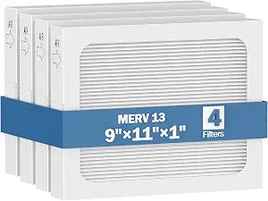 CPLIKE 9 x 11 x 1 MERV 13 Replacement Dehumidifier Filter, 4 Pack (White)