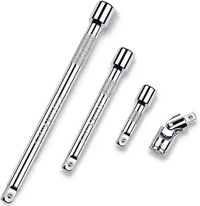 4 Piece 3/8" Drive Extension Bar Set, 3/8" Drive Socket Extension Set