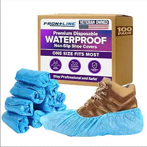 100 Pack Waterproof Shoe Covers Disposable, One Size Fits Most