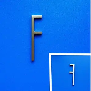2.76 Inch Solid Brass Self-Adhesive Letter F, for House Numbers, Mailbox, Wall Decor, Street Address Plaque, Modern Outdoor Indoor Sign Letters Hardware (Letter F)