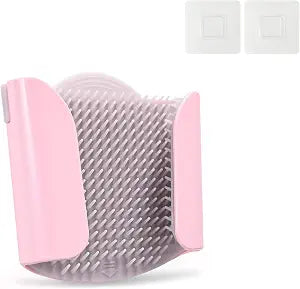 Shower Wall Hair Catcher - Reusable Hair Trap for Drain Protector, Hair Collector with Silicone Bristle, Shower Drain Hair Catcher for Bathroom Bathtub, Easy to Clean & Detachable, Pink