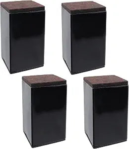 Geesatis Self-Adhesive Furniture Bed Risers,Black,Pack of 4