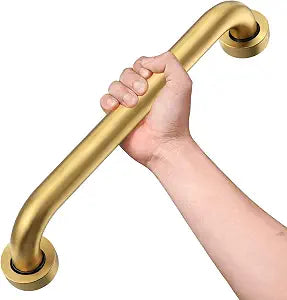 16 Inch Shower Grab Bar, 500 lb Heavy Duty Brushed Gold Stainless Steel Safety Rail for Bathtubs and Showers  Anti Slip Bathroom Grab Bar for Elderly Handicap Senior, Screw Mount Assist Handle