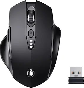 Uineer Wireless Mouse, 2.4GHz Rechargeable Computer Mouse, Battery Display