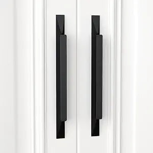 Peaha 10 Pack 5 Inch Hole Center Black Kitchen Cabinet Handles Long Pulls