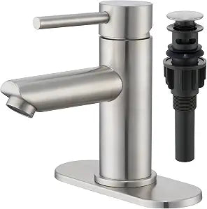 Bathroom Faucet, Single Handle Brushed Nickel Sink Faucet Bathroom