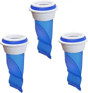 3 Pack Shower Floor Drain Backflow Preventer, Waterless Trap Seal, One Way Valve, Adjustable Silicone Sink Floor Drain Trap for Pipes Tubes in Toilet Bathroom Kitchen (Blue)