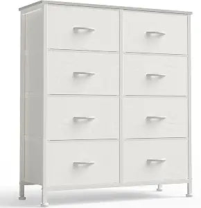 OLIXIS 8 Drawer Storage Dresser for Bedroom, White Closet Organizers Units