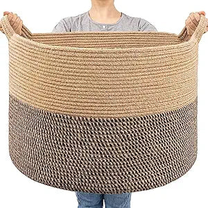 Goodpick Large Wicker Basket for Blankets, Baby Toy Storage Basket, 85L