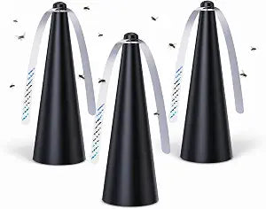 Fly Fans for Tables, 3 Pcs Food Fan to Keep Flies Away (Black)