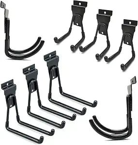 Slatwall Hooks 8 Pack, Heavy Duty Garage Wall Organizer for Power Tools and Cords, Slat Wall Hanging Hooks fit Standard 3-Inch Slat Wall