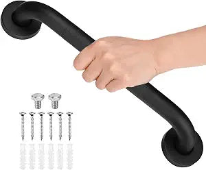 M METERXITY 12 Inch Anti Slip Grab Bars for Bathtubs and Showers, Stainless Steel Safety Shower Handle for Bathroom/Toilet/Seniors/Elderly Assist Bath Handle [Black]