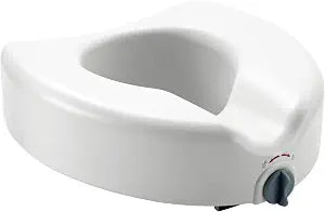 Medline Raised Toilet Seat, Toilet Seat Riser, Locking, 5" Height, 400-lb. Capacity