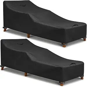 LBTING Outdoor Chaise Lounge Covers, 80L x 30W x 30H Inches, 2-Pack, Black
