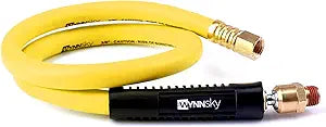 Hybrid Lead in Air Hose 3/8" X 30"(1/4 in. MNPT Ball Swivel x 1/4 in. FNPT Ends) 300 PSI Max Working Pressure, Heavy Duty Air Compressor Hose