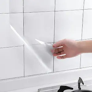 Clear Contact Paper Roll 17.7'' x 118'' Clear Glossy Self-Adhesive Film Cover Removable Protective Film Transparent Liners Drawers Shelves Kitchen Cabinets Desks Fridge Roll
