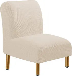 HAOYONG Armless Accent Chair Cover, Stretch Jacquard Chair Slipcover Soft Slipper Chair Covers Furniture Protector Covers for Living Dining Room Hotel Reception Chair