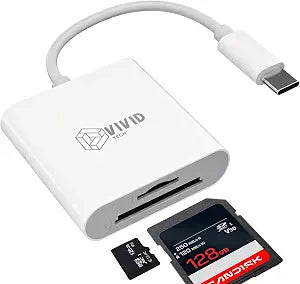 USB-C SD Card Reader, USB 3.0 High-Speed Dual-Slot Adapter