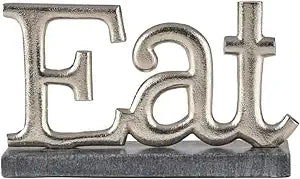 Mikasa Aluminum Eat Tabletop Sign, Nickel, 8.25x2x4.75 Inch