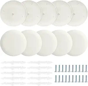 CP3540 Ceiling Cover Plate - Round Electrical Box Cover - 10 Pcs (White)