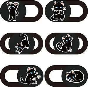 6Pcs 6 Styles Cat Camera Cover Slide Cute Privacy Guard Accessories, 0.04 Inch Ultra Thin Webcam Cover Protector Blocker for Laptop Desktop Computer Tablet Notebook Mini PC Home Office Use