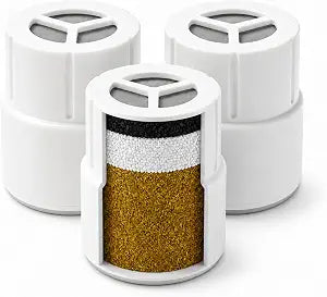 3-Pack Shower Head Filter Replacement Compatible with Jolie Shower Filter, KDF & Calcium Sulfite Cartridges, Helps Reduce Chlorine and Odors,Features Vitamin C & E,Easy-Install Filter Refills