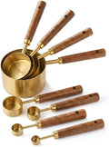 Measuring Cups and Spoons Set, 8 Pack, Gold Finish