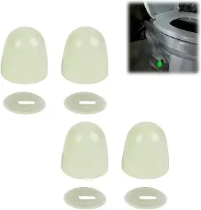 Luminous Toilet Bolt Caps, Glow in Dark Screw Covers with Gaskets