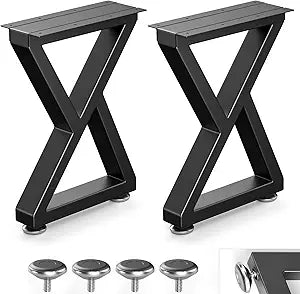 16" Metal Coffee Table Legs, Z-Type Set of 2, 40 cm H x 30 cm W