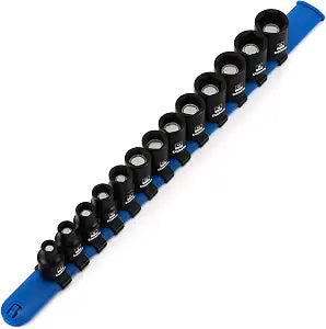 CASOMAN 13PCS 3/8"Drive Magnetic Socket Set, Shallow, 6-Point, Metric, 7mm to 19mm, CR-MO