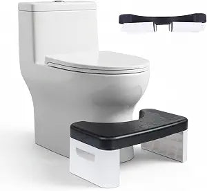 Toilet Step Stool, Toilet Assistance Steps,Bathroom Toilet Stool, Foldable Toilet Stool, Fits All Toilets, Folds for Easy StorageBlack