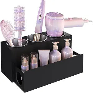 Matte Black Countertop Hair Tool Organizer
