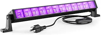 40W LED Black Light Bar for Glow Party, Blacklight with Plug &Switch, Each Light Up 484 Sq.ft Area, Halloween Glow Lights, Fluorescent Body Paint, Stage Lighting