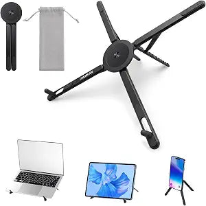 3-in-1 Portable Laptop Stand Magnetic Phone Holder Foldable Riser