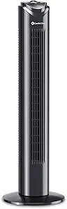 COMFORT ZONE 32" Oscillating Tower Fan with Bladeless Design - Black