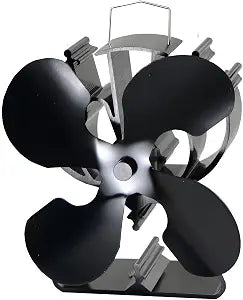 VODA Wood Stove Fan Heat Powered Fireplace Fan No Electric, Heat Activated Thermal Fan for Wood Burning Stove/Log Burner, Fireplace Accessories