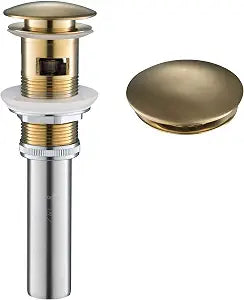 KRAUS Pop-Up Drain with Overflow in Brushed Gold, PU-11BG