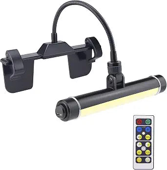 HONWELL Painting Lights Cordless, Dartboard Light with Remote, Rechargeable Picture Light, Picture Frame Lights with 3 Modes 28 LEDs Rotate Head, 360 Flexible Neck,Clip on Display Light for Art-Black